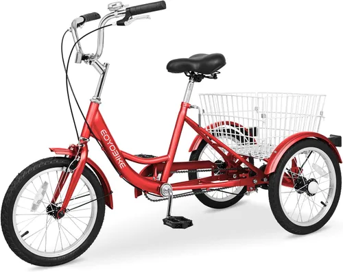 Miniatura 20 de H&ZT Triciclo para adultos, bicicleta de 3 ruedas, triciclo crucero, con cambio de 7 velocidades, manilla de freno de estacionamiento, paso bajo
