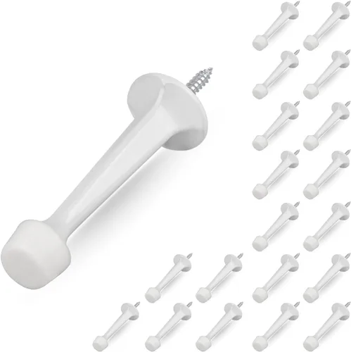 Miniatura 33 de HOMOTEK Paquete de 20 topes de puerta rígidos sólidos resistentes con punta de goma suave, tope de puerta fundido de zinc para proteger la pared