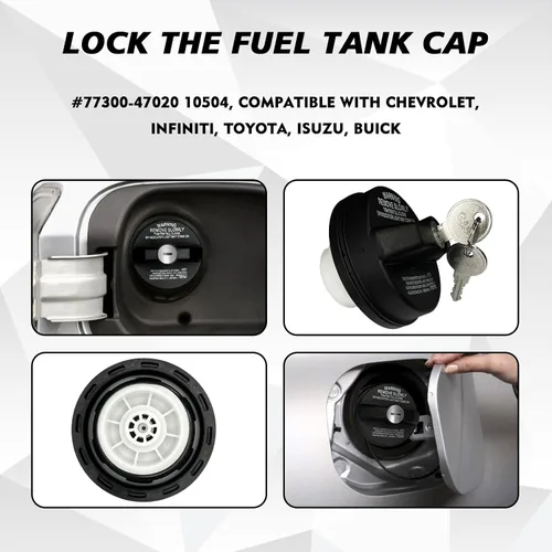 Miniatura 6 de Tapa de Gasolina con Cerradura para Tanque de Combustible con Llave, Cerradura de Tapa de Gasolina Cubierta de Tapa de Combustible con Cerradura