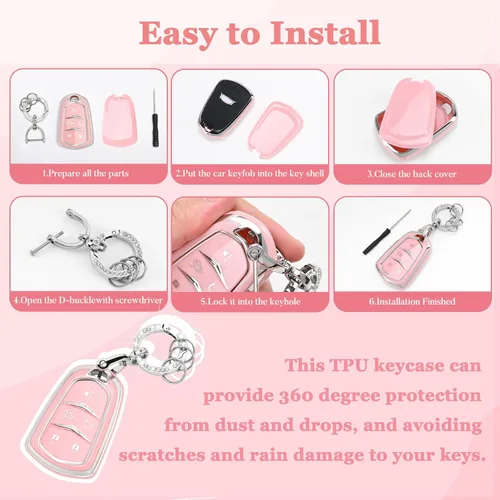 Miniatura 5 de TECARATE - Funda para llavero Honda de TPU suave, protector de llave de coche compatible con Honda Accord Civic HR-V CR-V Pilot Odyssey llave remota