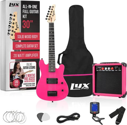 Miniatura 15 de LyxPro Guitarra eléctrica de 30 pulgadas y kit de iniciación para niños con guitarra para principiantes de tamaño 3/4, amplificador, seis cuerdas