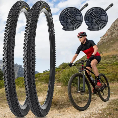 Miniatura 8 de 24 X 1.95 Inch Folding Bike Tires with 3mm Anti Puncture Proof Protection for Mountain Bicycles 2 Neumáticos 2 Tubos