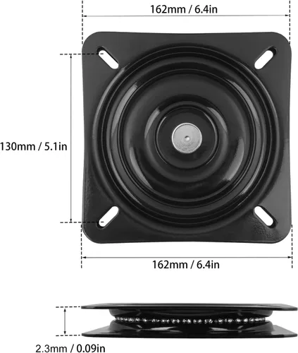 Miniatura 2 de 6 taburetes giratorios de 6.25 pulgadas, placa giratoria para silla reclinable o muebles