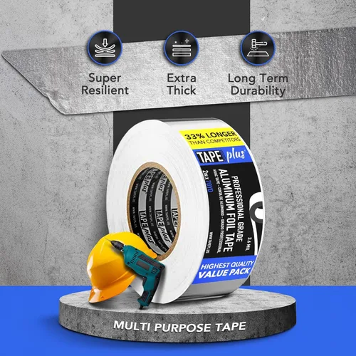 Miniatura 4 de TapePlus Cinta de lámina de aluminio - Sellado de HVAC y conductos con cinta HVAC - Aislamiento de conductos metálicos y protección contra
