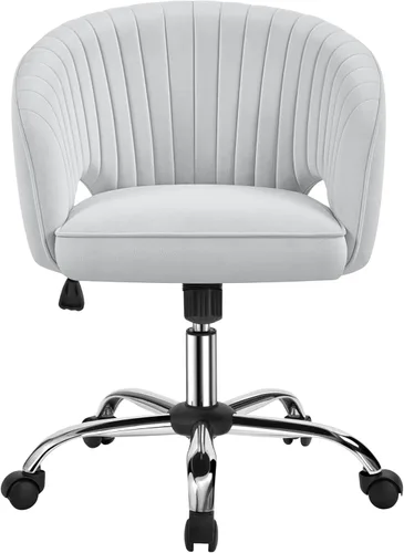 Miniatura 13 de Topeakmart Silla de escritorio de terciopelo, silla de tocador de maquillaje con altura de asiento y reposabrazos ajustables, silla de oficina