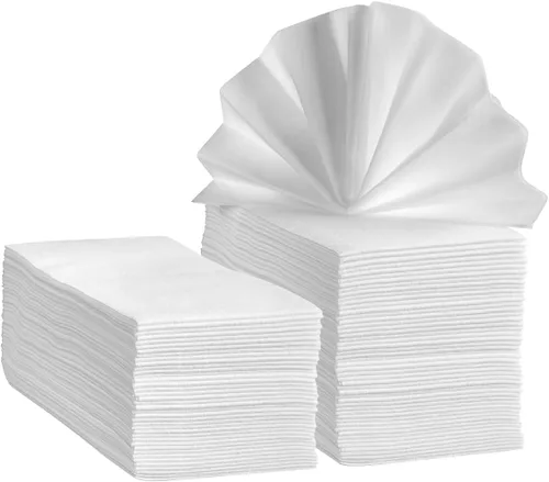 SETUP [100 unidades] Toallas de invitados de lino – Servilletas de tela desechables, toallas de mano de papel de baño, servilletas de boda –