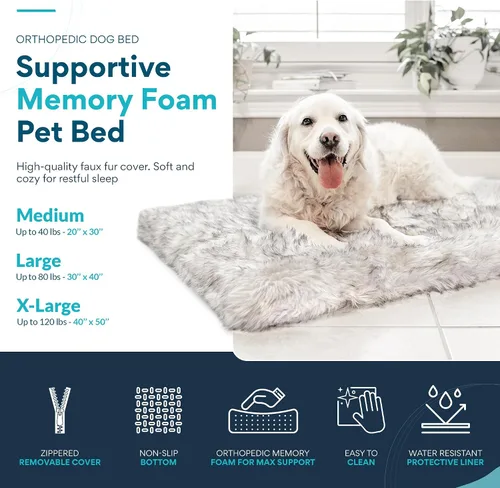 Miniatura 3 de MAVERICK Cama ortopédica para perro de alta calidad, con espuma viscoelástica de alta calidad, superficie de sueño de piel sintética de lujo, forro