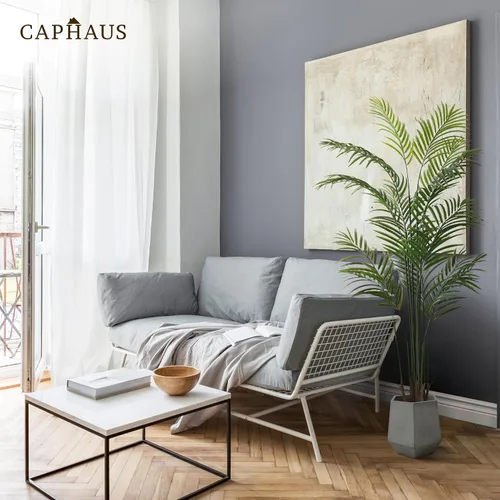 Miniatura 8 de CAPHAUS Palmera artificial de 5 pies de alto para interiores, planta de palmera falsa grande para sala de estar, árbol sintético realista