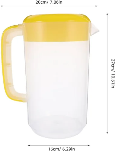 Miniatura 5 de Jarra de agua grande de plástico con tapa, jarra de agua para bebidas de 1 galón/4 L, jarra de colación inastillable con tapa redonda para jugo