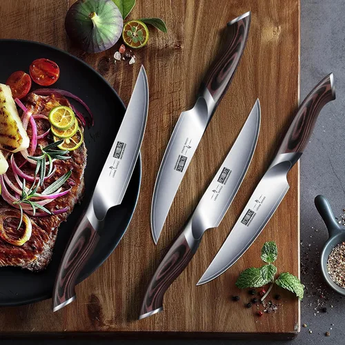 Miniatura 7 de HOSHANHO Steak Knives Set of 6, Ultra Sharp 4.5 Inch Professional Non Serrated Steak Knife Set, Japanese High Carbon Steel Kitchen Steak Knives with