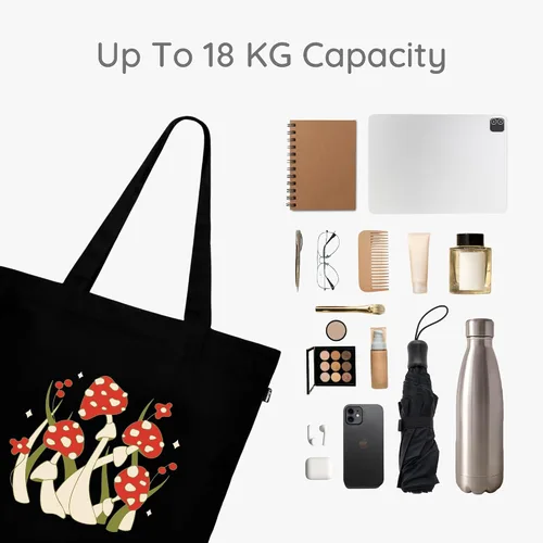 Miniatura 106 de Ecoright Bolsa de lona estética para mujer, bolsa grande con cremallera y bolsillo, bolsa de mano para mujer, para yoga, trabajo, playa