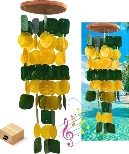 Miniatura 10 de Bellaa Campanillas de Viento para Exteriores, Decoraciones de Jardín, Musicales, Campanillas de Viento Interior/Exterior, Playa, Océano, Brisa, 1