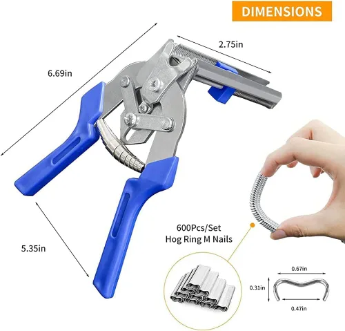 Miniatura 6 de Alicates universales tipo M para anillos de uñas con 600 unidades, anillos de cerdo, clips M, alicates de anillo de cerdo, alicates de sujeción
