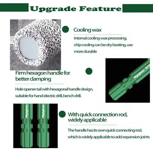 Miniatura 3 de Juego de 6 brocas de diamante seco de 1/2", 6 brocas de núcleo con vástago hexagonal de 12mm soldadas con cera de enfriamiento para azulejos