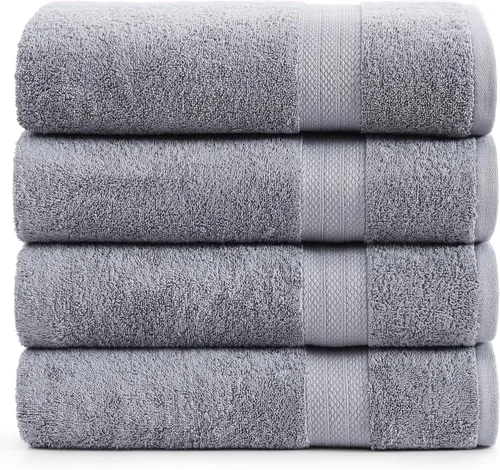 Miniatura 47 de Lane Linen Paquete de 4 toallas de baño 100 % algodón (35 x 66 pulgadas), hilado en anillo, extra grandes, secado rápido, suaves, de poca pelusa