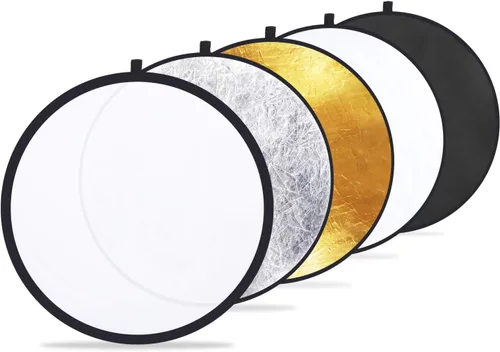 Etekcity Reflector de fotografía 5 en 1 de 24 pulgadas (23.6 in), reflectores de luz multidisco para fotografía, plegable con bolsa, translúcido,