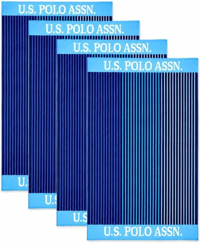 Miniatura 7 de U.S. Polo Assn. Toalla de playa de gran tamaño (40 x 70 pulgadas), diseño náutico a rayas, de lujo, algodón de felpa de calidad de hotel para baño