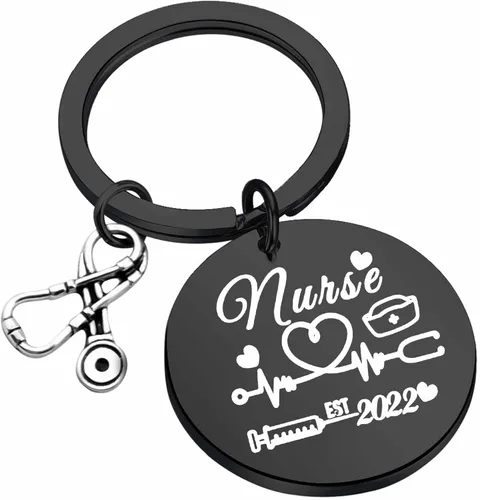 Regalos de graduación para enfermera enfermera Est 2021 llavero para futuro regalo para enfermera regalo para estudiantes de medicina regalos de