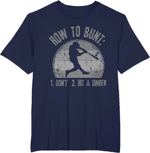 Miniatura 67 de Cómo Bunt Don't Hit A Dinger - Camiseta divertida de béisbol y sóftbol, Negro, S