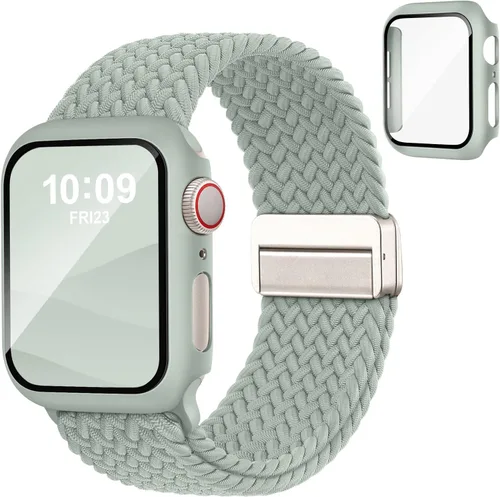 Miniatura 12 de Acextro Correa trenzada magnética y estuche compatible con Apple Watch Bands para mujeres y hombres 40mm 44mm 41mm 45mm 42mm 46mm, cubierta