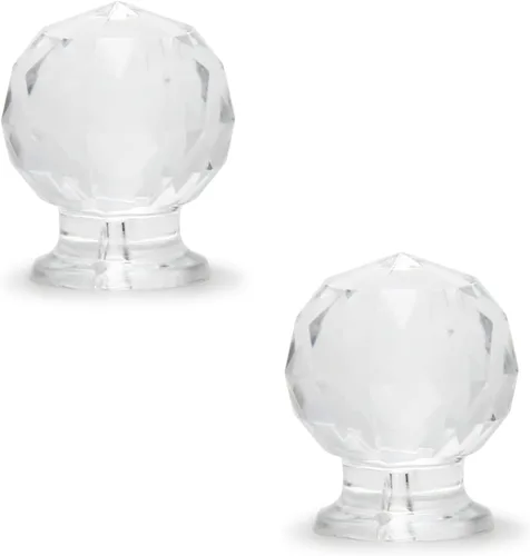 Miniatura 17 de MroMax 2 piezas de mango pequeño, perilla acrílica de diamante, mini perillas autoadhesivas, perilla de tamaño pequeño de 0.748 in de diámetro