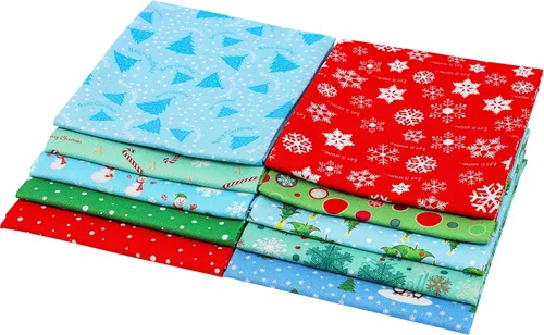 Miniatura 3 de Craftido -25 Opciones- Paquetes de Tela para Acolchado 100% Algodón 10 piezas Fat Quarters 18"x21" - Peso Mediano 5.2 oz - Algodón Suave para Navidad