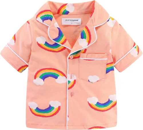 Miniatura 2 de Mud Kingdom Conjunto de pijamas de verano para niños y niñas, con botones, divertidos dibujos animados