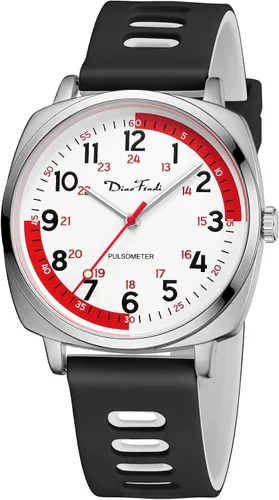 Diaofendi Reloj de enfermera impermeable para profesionales médicos, mujeres y hombres, 24 horas con segunda mano, esfera militar fácil de leer