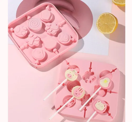 Miniatura 3 de Juego de moldes para piruletas con diseño de mariposa y molde de chocolate Sakura con 50 palitos de chupón, bolsas de golosinas, lazos dorados