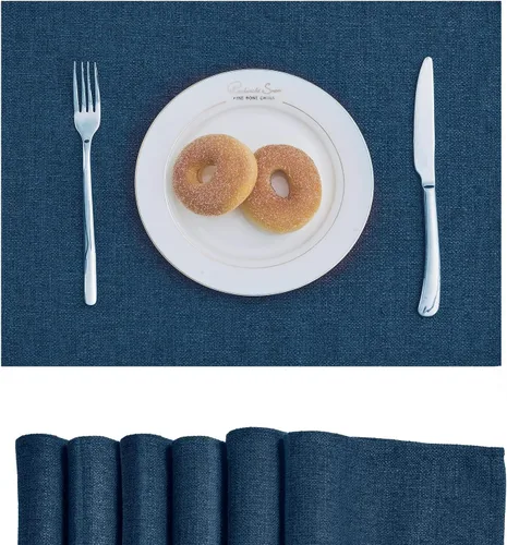 Miniatura 143 de Mantel para mesa rectangular de 55x71 pulgadas, de lino sintético, resistente a las arrugas e impermeable, color beige, para cocina, comedor