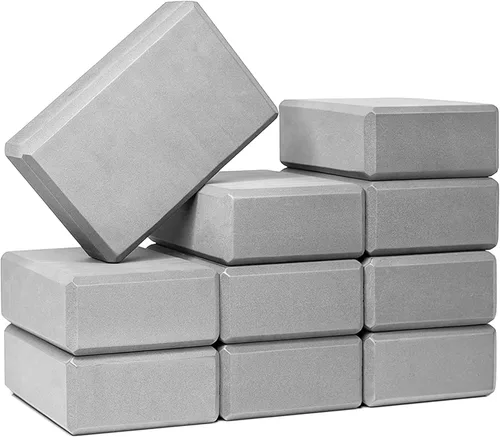 Miniatura 8 de Bloque de yoga de 3 pulgadas, paquete de 10 bloques de yoga de espuma EVA a granel, ladrillo de yoga firme y de apoyo, espuma de equilibrio