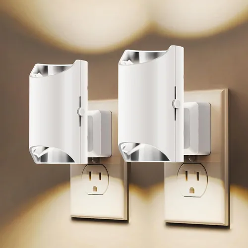 Miniatura 13 de L LOHAS LED Luces nocturnas enchufables a la pared, luz nocturna moderna con sensor de atardecer a amanecer, blanco suave 3000K, luz nocturna
