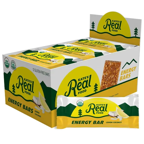 Kate's Real Food Barras de granola orgánicas paquete de 12 unidades, energía limpia, ingredientes orgánicos, sin gluten, sin OMG, aperitivo