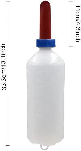 Miniatura 3 de YSTAR Botella de lactancia de leche de ternero de 1L con pezón Alimentador de leche de ternero Soporte para botellas de ovejas ganado ordeño