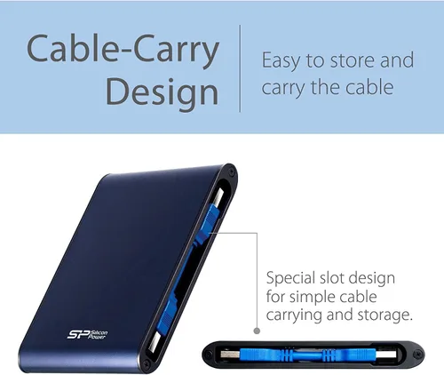 Miniatura 6 de Silicon Power - Armadura de disco duro externo portátil resistente de 2 TB A80, resistente al agua, USB 3.0 para PC, Mac, Xbox y PS4, azul