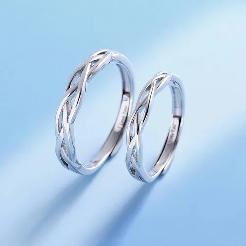Miniatura 3 de ANAZOZ I Love You His & Hers - Anillos de boda a juego con circonita cúbica ajustable para parejas