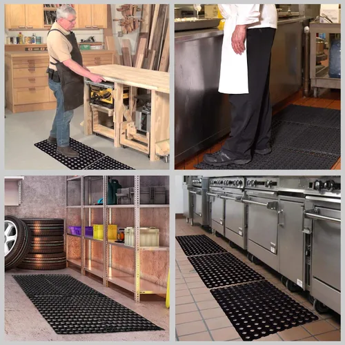 Miniatura 3 de SafetyCare, Tapete para piso resistente flexible de goma con drenaje, tapete de confort antifatiga, Estilo Restaurant y Bar, 24 x 16 pulgadas.