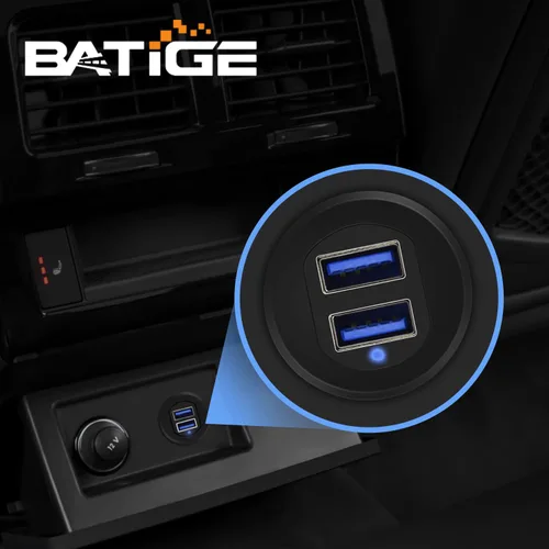 Miniatura 6 de Cable USB 3.0 de aleación de doble puerto para salpicadero de automóvil, macho a hembra, con indicador LED, cable de extensión para automóvil