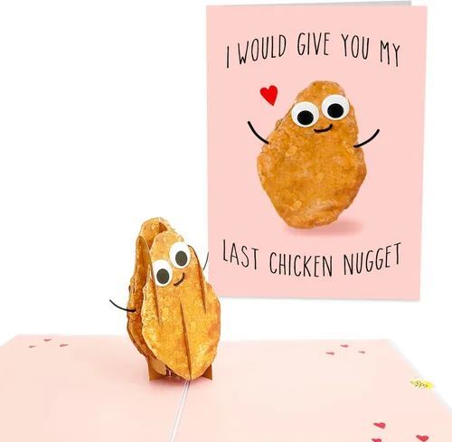 CENTRAL 23 Tarjetas emergentes para marido y esposa - My Last Chicken Nugget - Tarjetas de cumpleaños 3D para niñas y niños - Tarjeta emergente de
