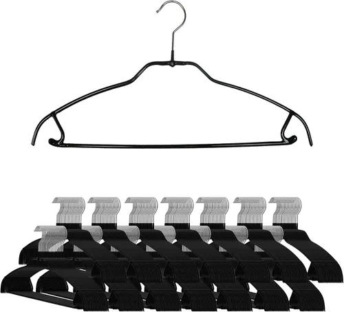 Miniatura 12 de Mawa by Reston Lloyd Silhouette - Percha de camisa antideslizante que ahorra espacio con barra para pantalones y ganchos para falda, estilo 42/FTU