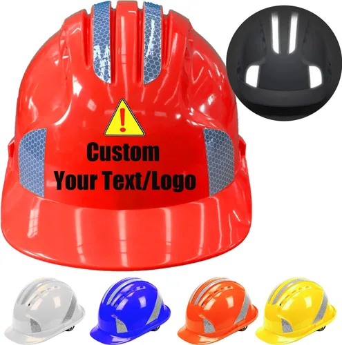 Miniatura 12 de Sombreros duros personalizados al por mayor con logotipo, certificado OSHA/ANSI, ala completa ventilada (trinquete de 4 puntos) para pedidos a