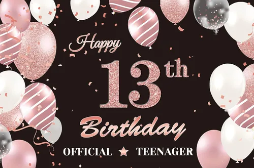 Cartel de fondo oficial de 13 cumpleaños, cartel oficial de fiesta de cumpleaños de 13 años, fondo de fotografía de feliz cumpleaños de 13 años para