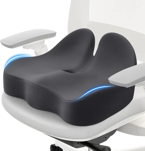 Miniatura 8 de Cushzone Cojín de asiento, cojines de espuma viscoelástica para silla de oficina, diseño curvado ergonómico para ciática, coxis, soporte de asiento