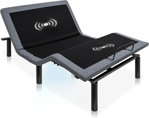 Miniatura 11 de Hedva Base de cama ajustable con motores de masaje, 4 puertos USB, luz LED, montaje en 5 minutos, múltiples posiciones preestablecidas para máxima