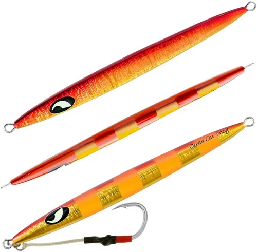 Miniatura 35 de OCEAN CAT Jigs de pesca de agua salada en alta mar Jigging de velocidad de lanzamiento lento señuelos vertical Jigging vertical Plantilla de otoño