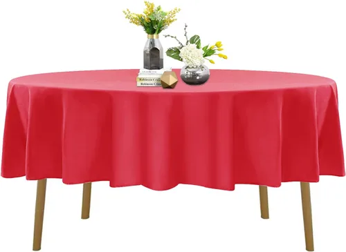 Miniatura 57 de Mantel de poliéster lavable de 90 pulgadas, resistente a las manchas y a las arrugas, mantel decorativo para mesa de comedor, fiestas de bufé y Negro