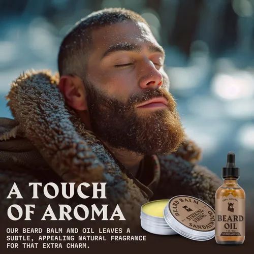 Miniatura 6 de Striking Viking Aceite y bálsamo para barba, kit de aseo para barba para hombre con aceite de barba totalmente natural y acondicionador de bálsamo