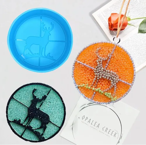Miniatura 7 de Molde de silicona para freshie de ciervos de Navidad, molde de silicona Freshie para automóvil con aroma para freshies de automóvil, suministros