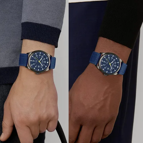 Miniatura 6 de Relojes militares para hombre, reloj militar militar de cuarzo analógico impermeable para hombre, pantalla de fecha, nailon táctico, deportes