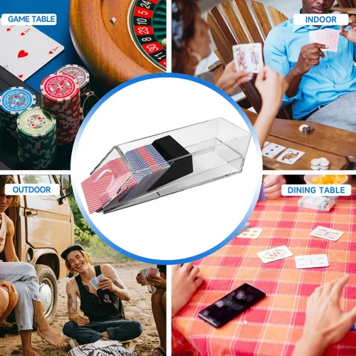 Miniatura 6 de GSE Games & Sports Expert Acylic Blackjack Dealing Shoe, zapato de distribuidor de grado casino para juegos de azar, noche de juego familiar